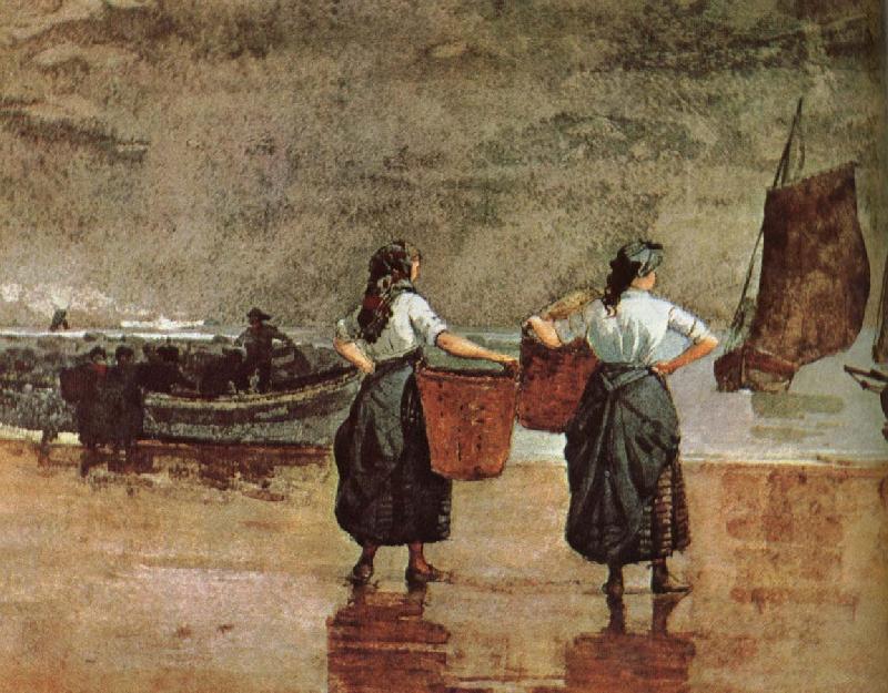 Winslow Homer Beach ee Fisherwoman ee Mother oil painting image